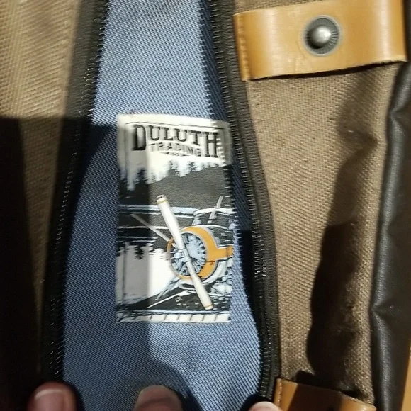 Duluth Trading Co Black and Brown Toiletry Bag with Leather Straps